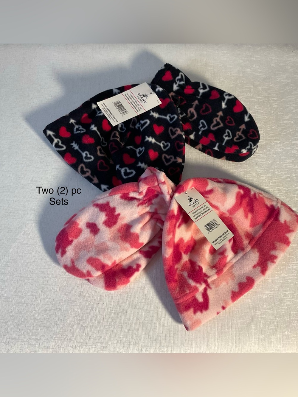 The Children's Place Kids Fleece Hat & Mitten Sets - Pink, Black, White